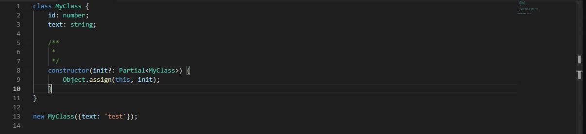 C# like object initialisation in TypeScript