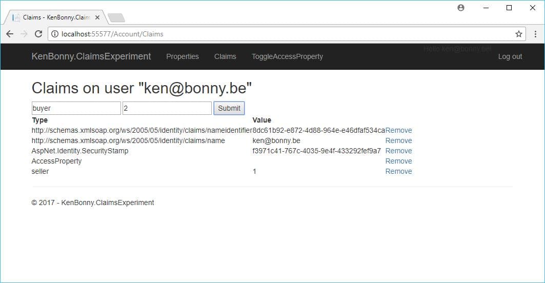 Use claims to authorise users to access specific data